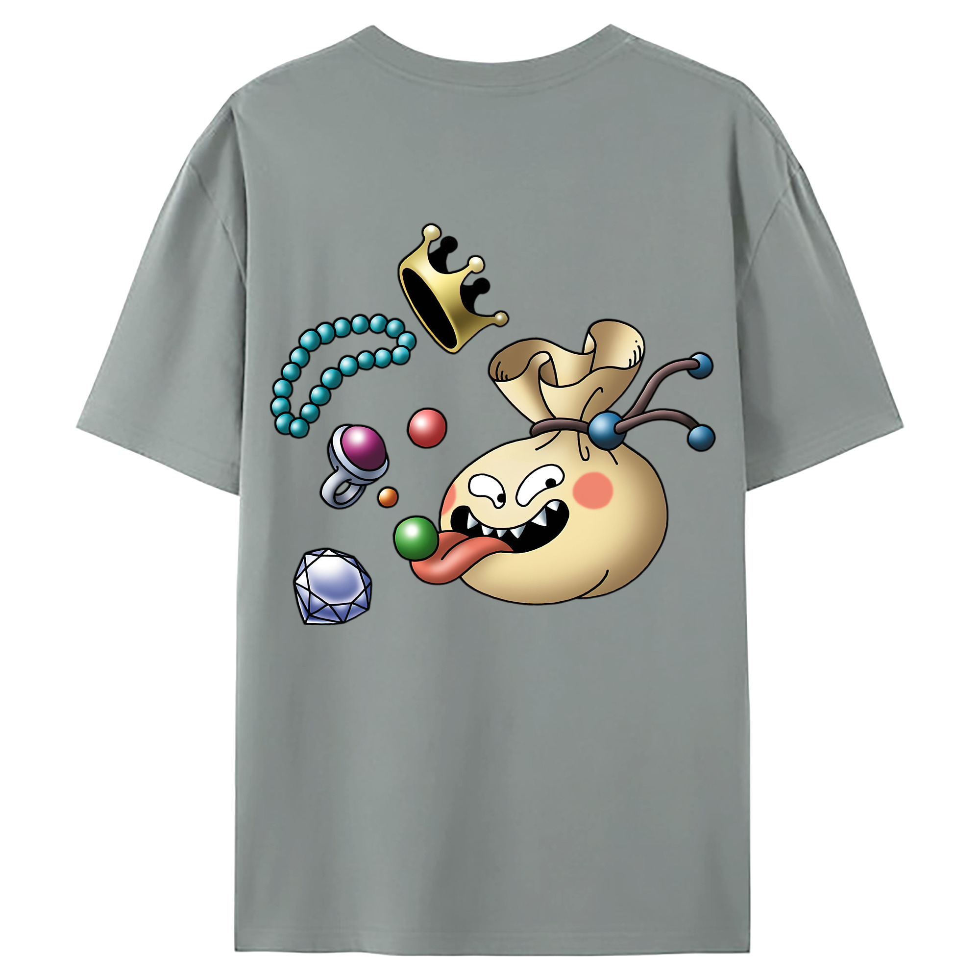 （画像用） ドラゴンクエスト Doragon Kuesuto Dragon Quest 綿100％ メンズ半袖Tシャツ（バックプリント） 通気性